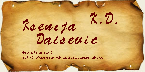 Ksenija Daišević vizit kartica